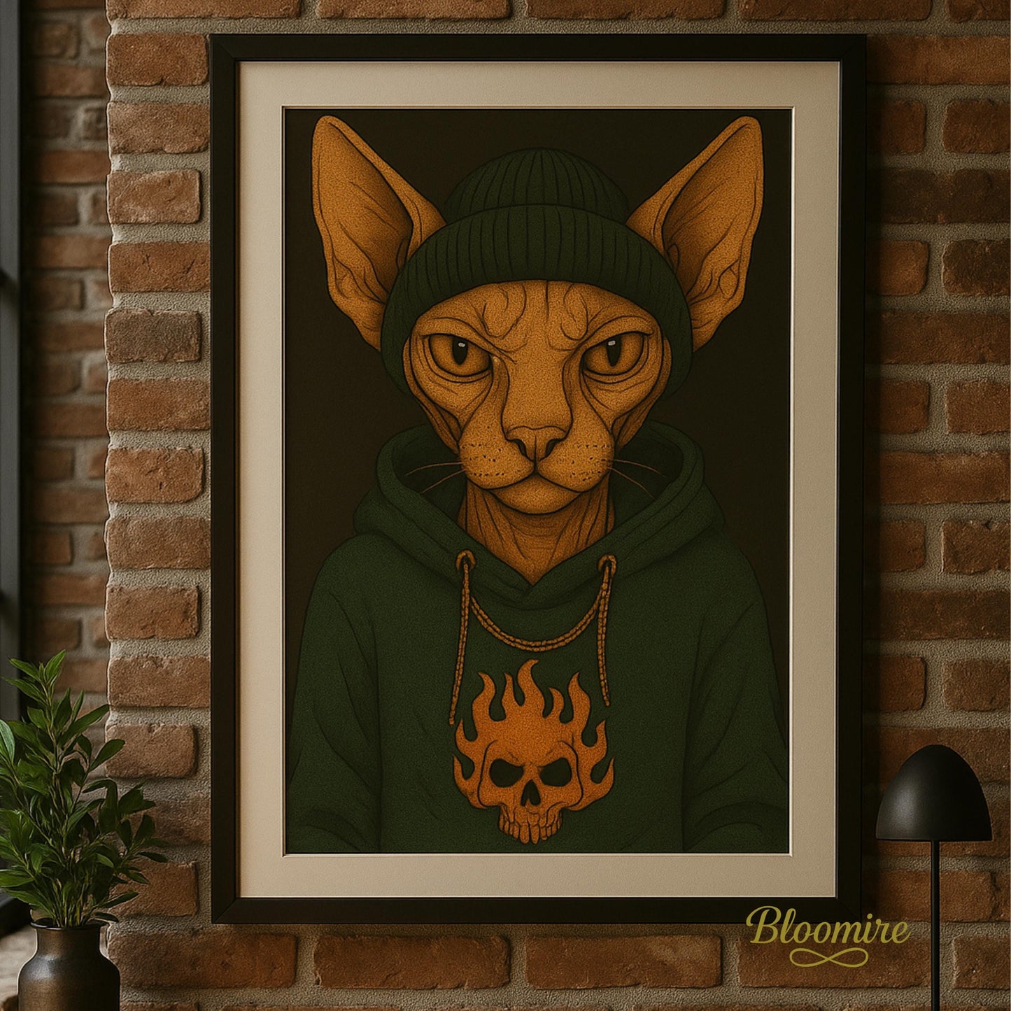 Sphynx Cat Cross Stitch Pattern β PDF Digital Chart β Tattooed Cat in Beanie & Hoodie β Funny Modern Embroidery Design for Decor