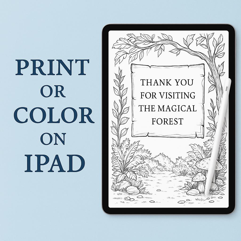 Magical Forest Coloring Book for Adults β 23 Printable Pages of Whimsical Woodland Animals, Nature Scenes, Relaxing Digital Art Therapy