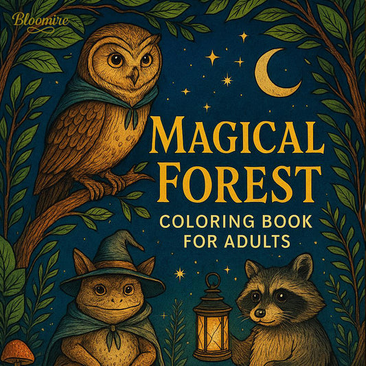 Magical Forest Coloring Book for Adults – 23 Printable Pages of Whimsical Woodland Animals, Nature Scenes, Relaxing Digital Art Therapy